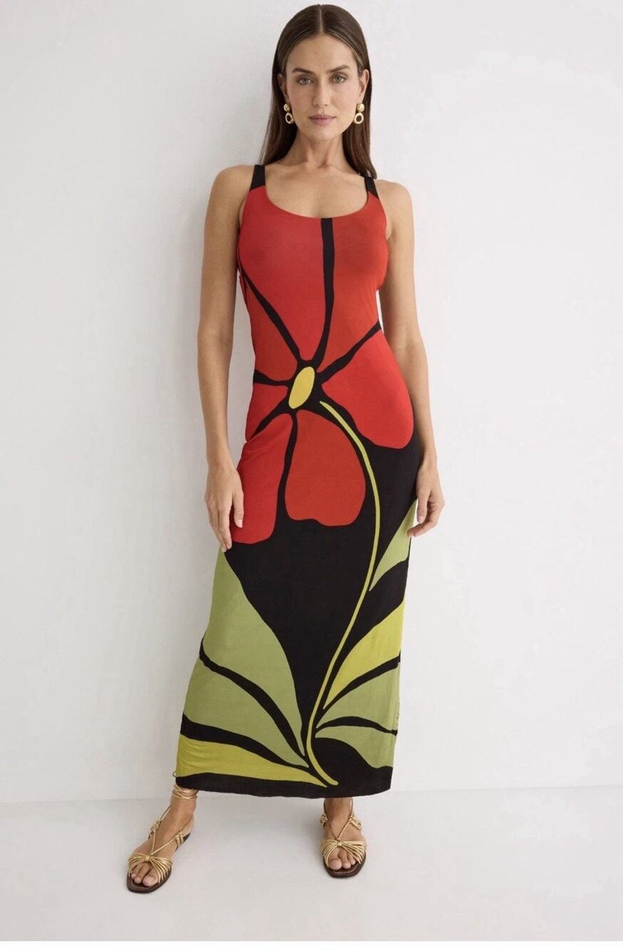 CALA de la CRUZ Multicolored Solange Dress Size L with discoloration